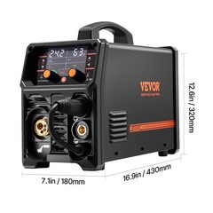 VEVOR Pro MIG Welder 200A Pluse Mig Welding Machine 5-in-1 Synergic Welder