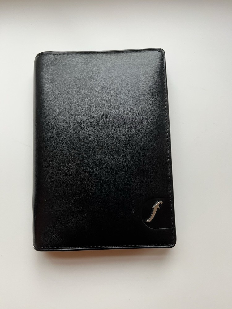 Filofax Boston Pocket Slim Organizer Black Deluxe Nappa Leather EUC