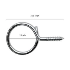 100-Pack 2″ inch Bridle Rings Threaded Wood Screw for Low Voltage Cable Support