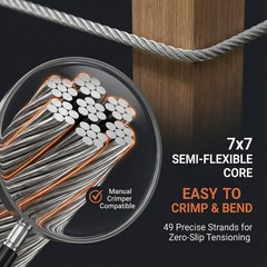 1/8 Stainless Steel Cable, 500FT T316 Marine Grade Wire Rope with 8″ Cutter &…
