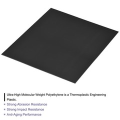 UHMW Sheet Ultra High Molecular Weight Polyethylene 12″ x 12″ x 0.08″ Black
