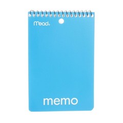 2 Pack Mead Wirebound Memo Memo Book, College Ruled, 40 Sheets, 4in X 6in
