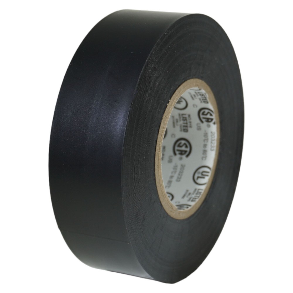 TapesSupply PVC Black Premium Grade Electrical Tape: 1″ x 66 ft. Length.