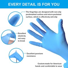 BLUE Nitrile Exam Gloves Latex & Powder Free [M, L Size] 100/500 /1000PCS