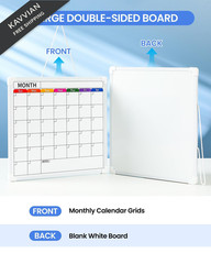 VITEVER Calendar Whiteboard for Wall, Double-Sided Dry Erase Board, White