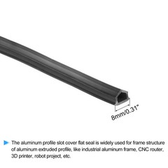 Aluminum Profile Slot Cover Flat Seal Black 13ft 4M 8mm 3030 4040 Series