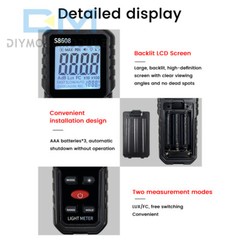Handheld Digital Light Lux Meter Illuminometer Luminometer Photometer 200000Lux