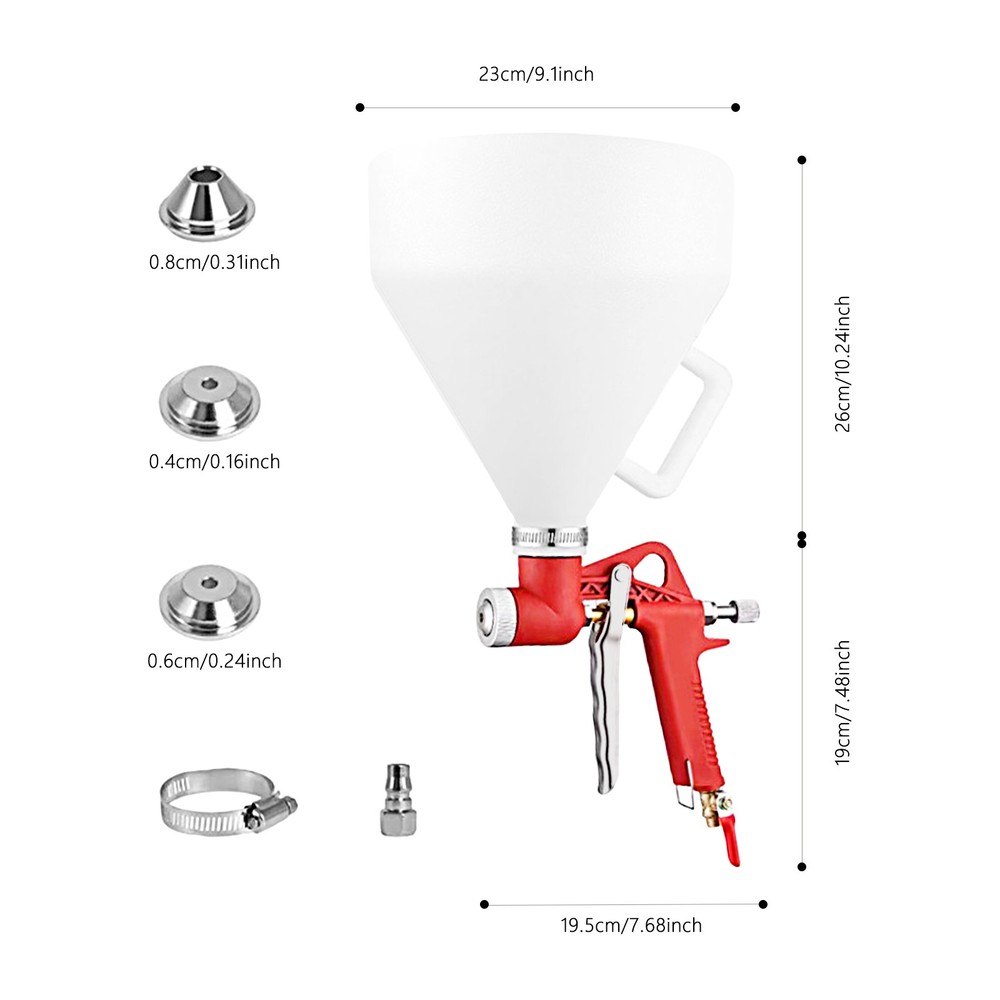 Air Spray Paint Texture Tool, Drywall Wall Painting Sprayer with 3 Nozzles, Text