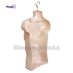 1 Mannequin Torso Flesh Male with Stand & Hanger -Plastic Men’s Body Form