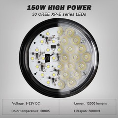 2x Par46 150W LED Aviation Grade Aircraft Landing Light 12000 Lumens Work Light