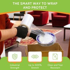 5″ in x 1000FT 80 Gauge Extended Core Stretch Shrink Film Hand Wrap 12 Rolls
