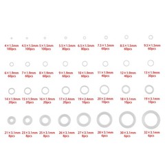 1228 Pcs 32 Size Clear Food Grade Silicone O-Ring Assortment OD 4-32mm