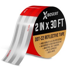 DOT-C2 Reflective Tape 2 inch x 30 FT Waterproof Red/White Adhesive Conspicui…