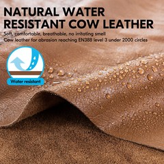 Vgo Cow Leather Work Gloves, Impact Mechanic Gloves,Water Repellent (CA7722IP)