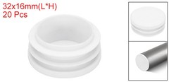 20Pcs 1.25″ Plastic Tubing End Caps Round Hole Plug Insert White