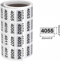 1-20000 Self Adhesive Labels Consecutive Number Inventory Stickers Waterproof