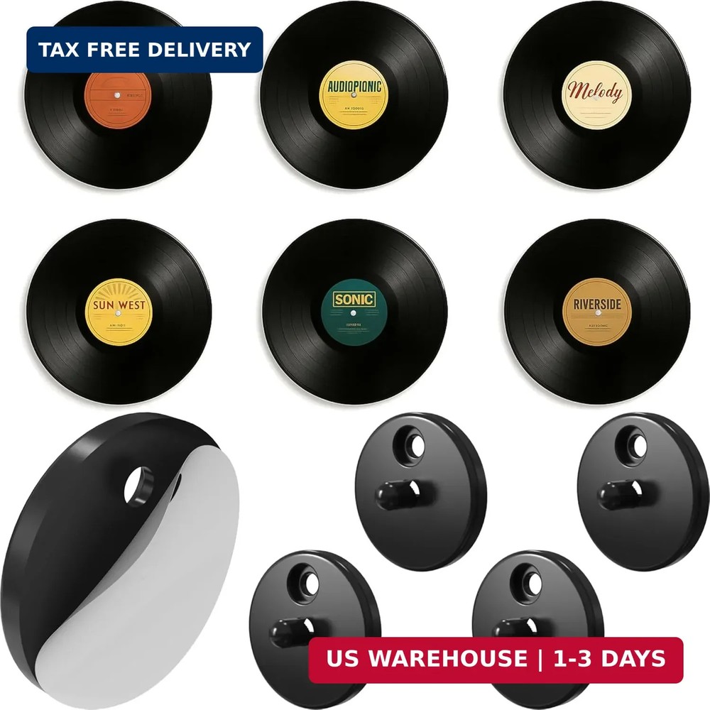 Modern JP Adhesive Vinyl Wall Mount for Discs (4-Pack) – Strong Hold Record Hold