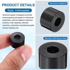 10pcs M6 Aluminium Spacers, 1/4″ ID x 5/8″ OD Round Standoff Spacer, Non-Thre…