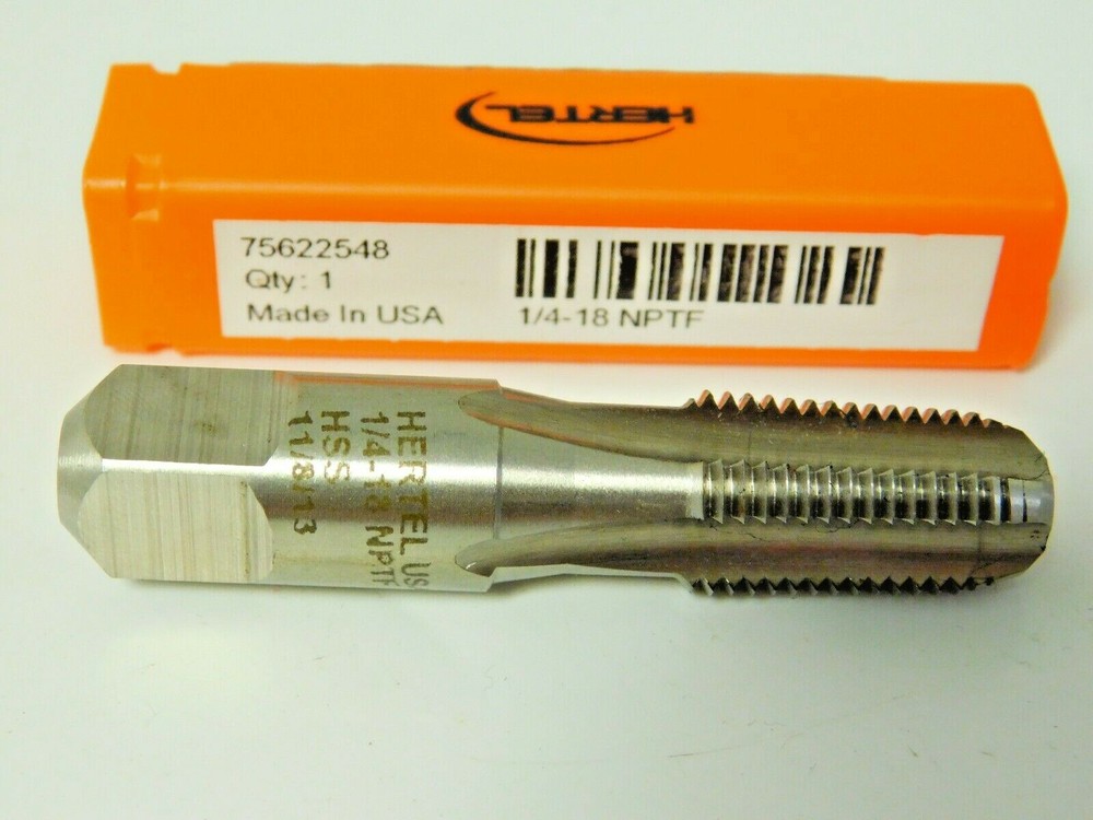 Hertel Standard Pipe Tap HSS 1/4-18 NPTF 2-7/16″ OAL 4FL 75622548