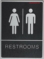 Restroom Sign with Tactile Graphic (Black,6×9 Comes with Double)-REF24-1027