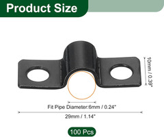 100Pcs U-Shaped Pipe Clamp, 1/4 Inch(6Mm) 2 Hole U-Tube Strap Clamp Heavy Duty C