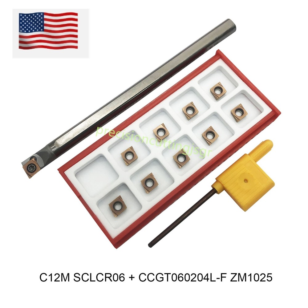 SOLID CARBIDE C12M-SCLCR06 INDEXABLE LATHE BORING BAR 12 MM SHANK + CCGT060204L