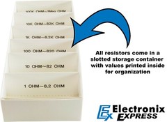 365 Piece 1/2 Watt Resistor Kit Assortment in Compartmentalized Storage Box