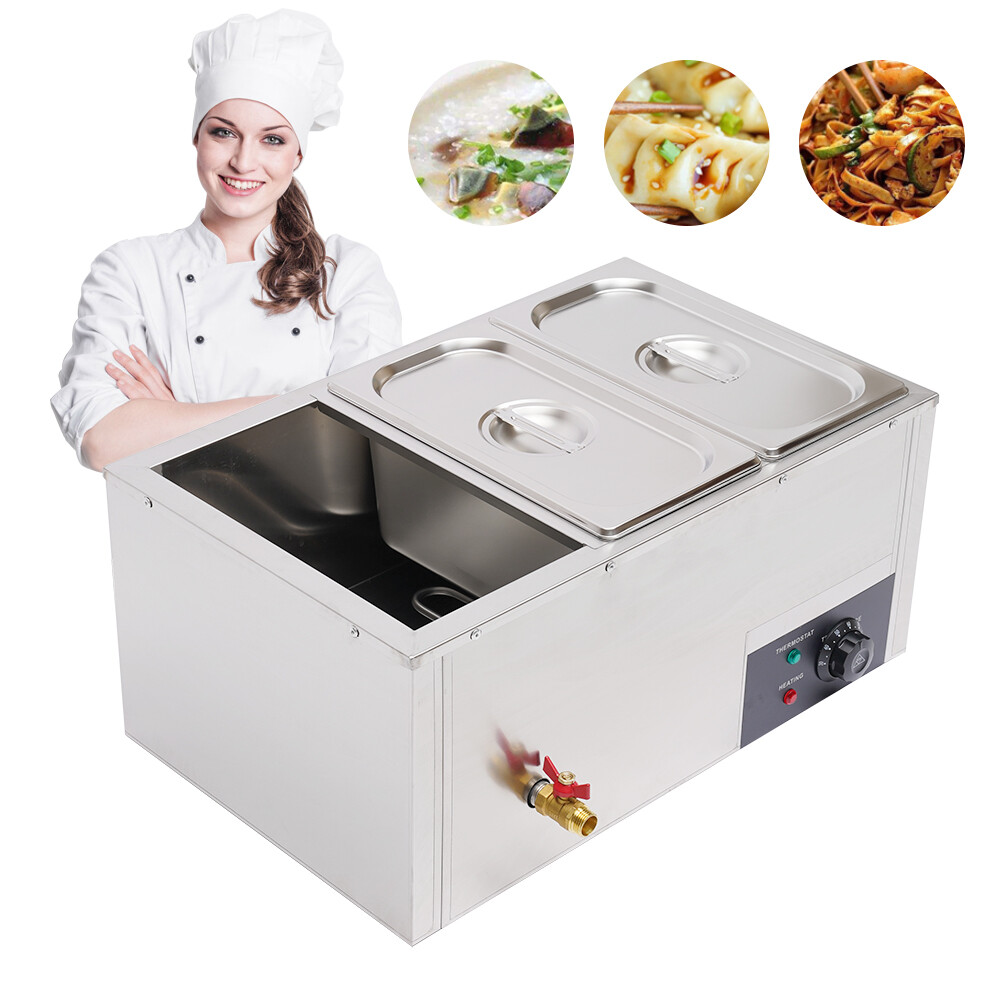 3-Pan Commercial Electric Food Warmer Steam Table Buffet Bain Marie Countertop