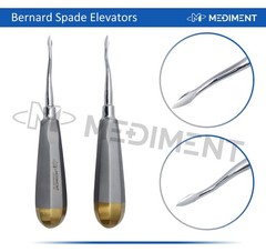 Set of 2 Dental Surgery Elevator Bernard Spade 6.5” Length Root Extraction