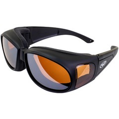Global Vision Outfitter Safety Glasses Black Frames Anti-Fog Driving Mirror Lens