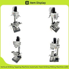Automatic Feed Drilling Milling Machine 220V Vertical Drill Press R8 Taper