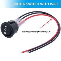 /5Pcs 12V round Rocker Switch On/Off/On AC 6A/250V 10A/125V SPST 3 Pin 3 Positio