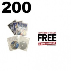 200 White CD/DVD Half Sheet Storage Binder Filing Sleeve & Booklet **1-3 DAYS