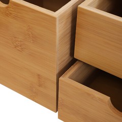 Bamboo Desk Organizer Drawer Tabletop Storage Organization Box Home