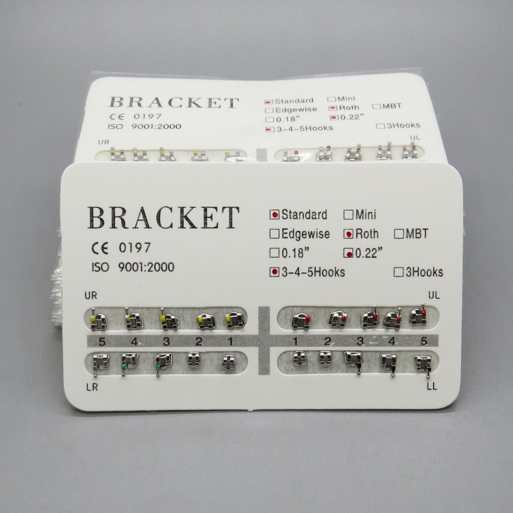 20 Pcs/Kit Dental Orthodontic Metal Bracket Braces Standard Roth .022 Hook 3-4-5
