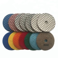 4″ Diamond DRY (73 Piece) Polishing Pad Grit 50 100 200 400 granite marble glass