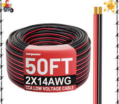 14 Gauge Wire, 14AWG Automotive Electrical Cord 50FT 2 Conductor Red Black 12…