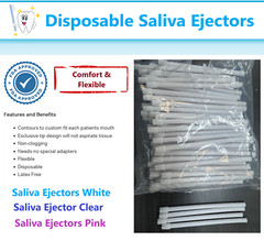 100-1000 Dental Saliva Ejectors Ejector CLEAR/BLUE Suction Tips Disposable Tip