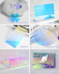 5 Pack Iridescent Acrylic Sheets Translucent Plexiglass Sheet Colored Plastic Pa