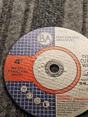(QTY 25) BENCHMARK ABRASIVES 4″ x 1/16″ x 3/8″ T1 Premium Thin Cut-off Wheel