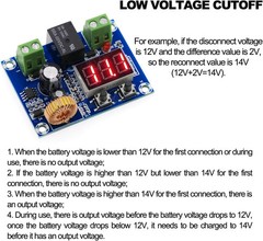 2 PCS Low Voltage Cutoff, DC 12V-36V 20A Low Voltage Disconnect Switch, Low Volt