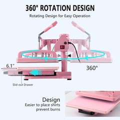 8 in 1 Heat Press Printing Machine 15″x12″ Sublimation Transfer w/ 30OZ Tumblers