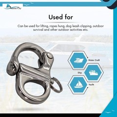 MARINE CITY 316 Grade Stainless Steel Fixed Bail Snap Shackle with Quick…