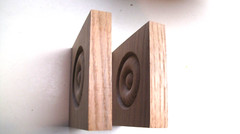 Twelve (12) New Solid Oak Corner Rosettes 11 Pieces 4″ x 4″ x 8/10″