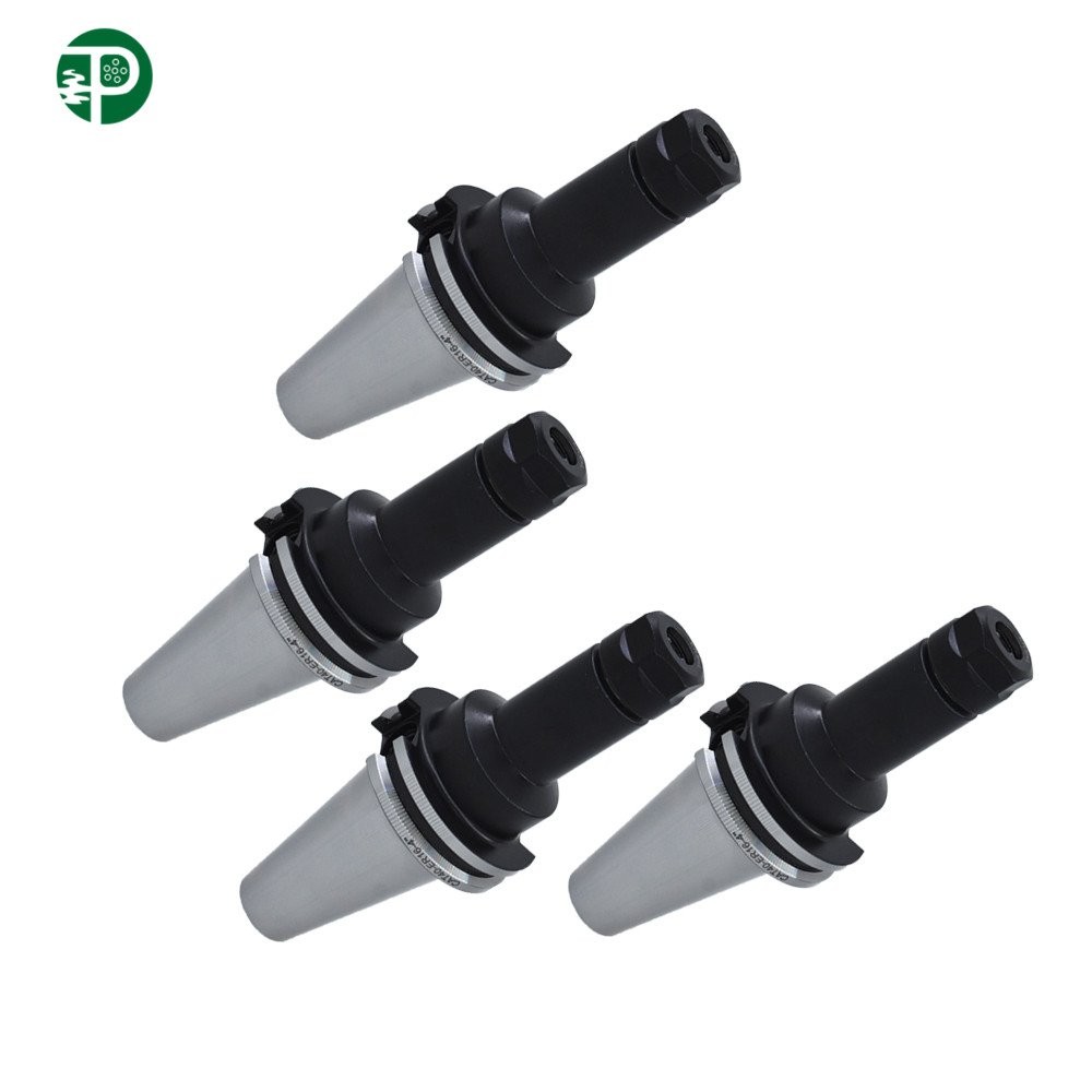 4 Chucks CAT40-ER16 Collet Chucks Tool Holder Set With 4″ Long Gage Length