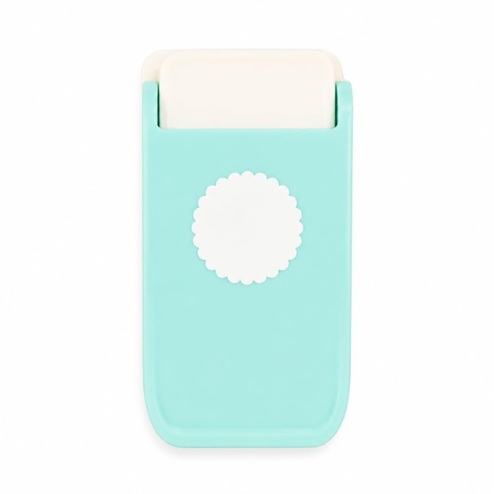 Scalloped Circle Shaped Punch Card Making Craft Scrapbook Turquoise 2.54 cm