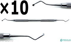 10× Dental Excavator 125/126 Double Ended Spoon 2.5mm Instruments