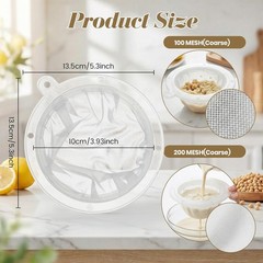 4 Pack Food-Grade Plastic Strainers, Filter Juice for Soybean Milk, Tea, Coffee,