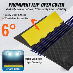 Heavy Duty 5-Channel Cable Protector Ramp – 22,000 lbs Capacity, ADA Compliant