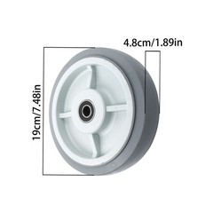 4 Pack 8″ Caster Wheels Replace Polyurethane 1/2″ Axle Hole 900 Pounds Gray